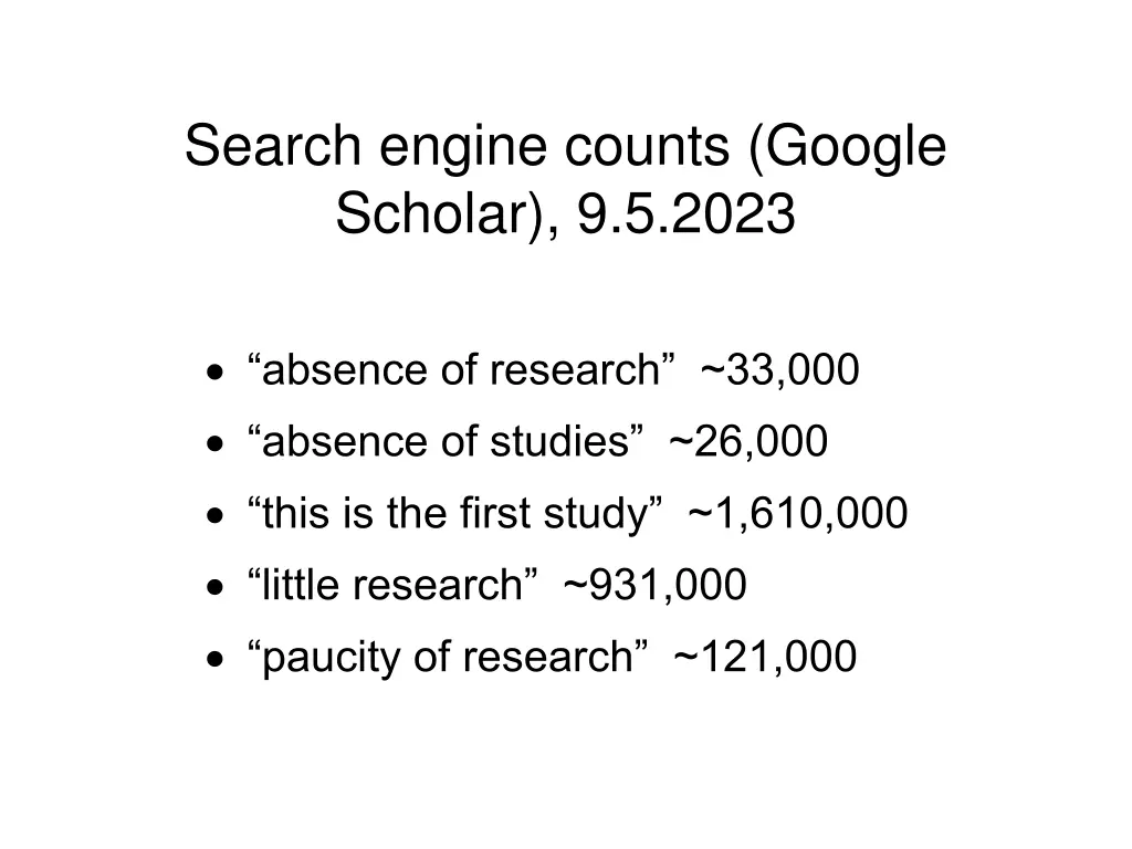 search engine counts google scholar 9 5 2023