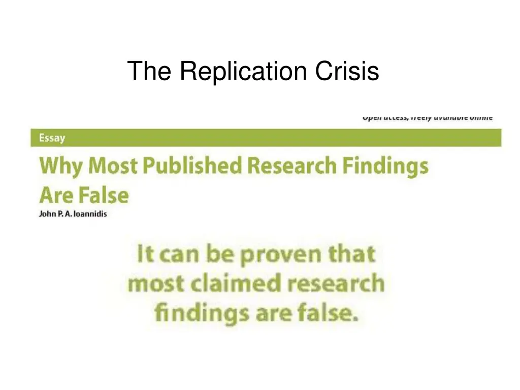 the replication crisis