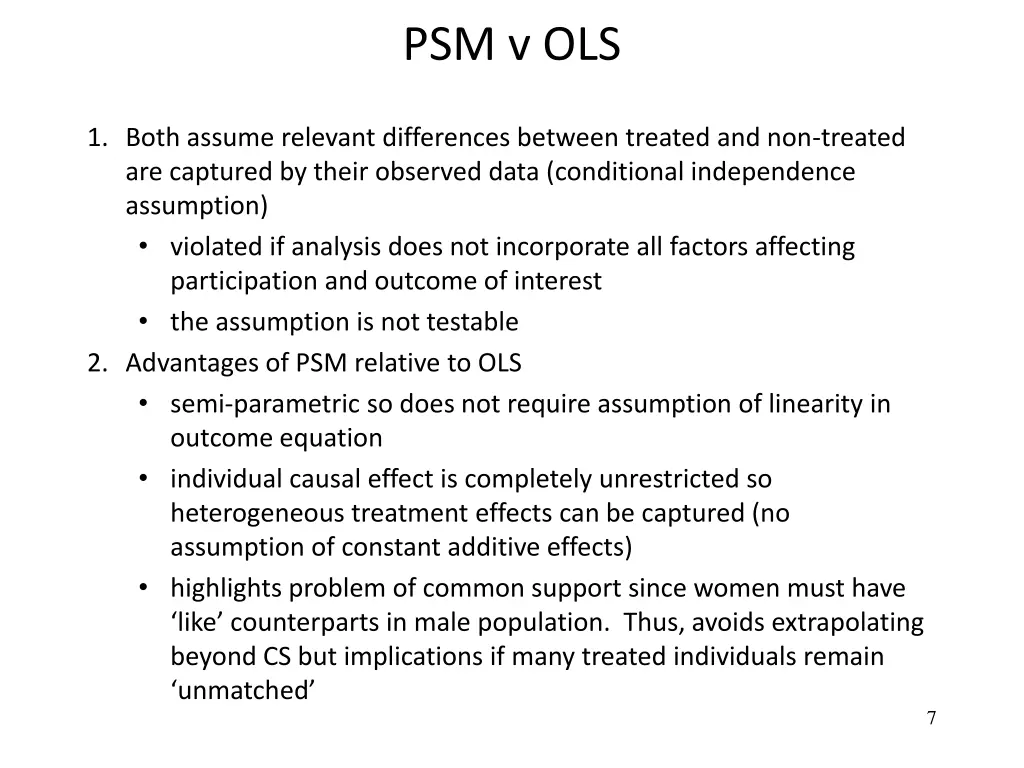 psm v ols