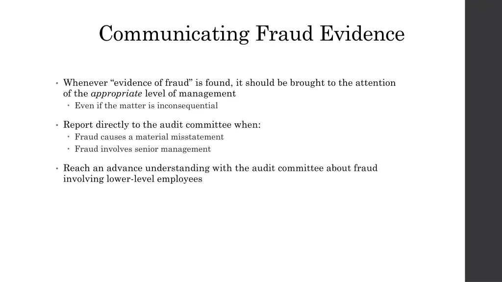 communicating fraud evidence 1