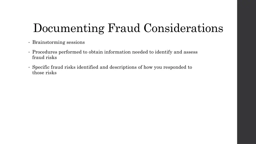 documenting fraud considerations 1