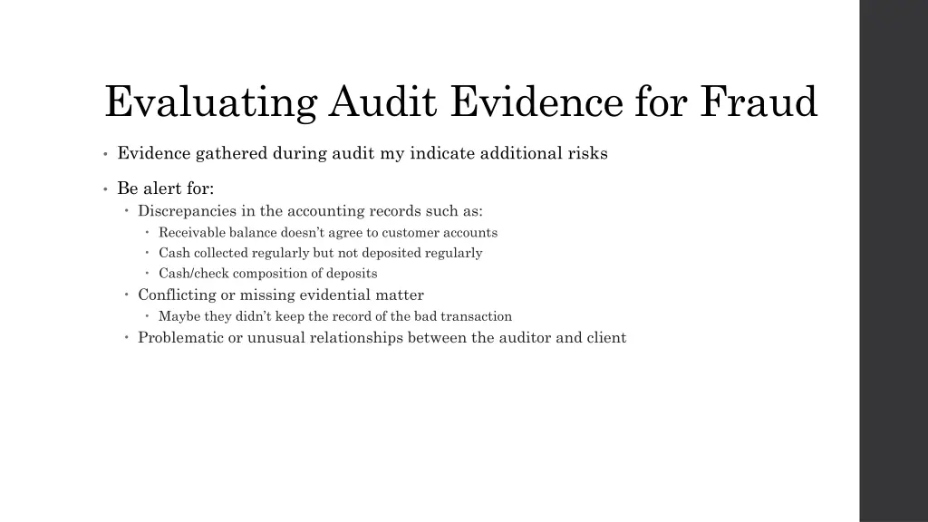 evaluating audit evidence for fraud 1