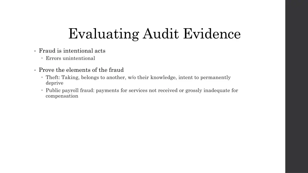 evaluating audit evidence