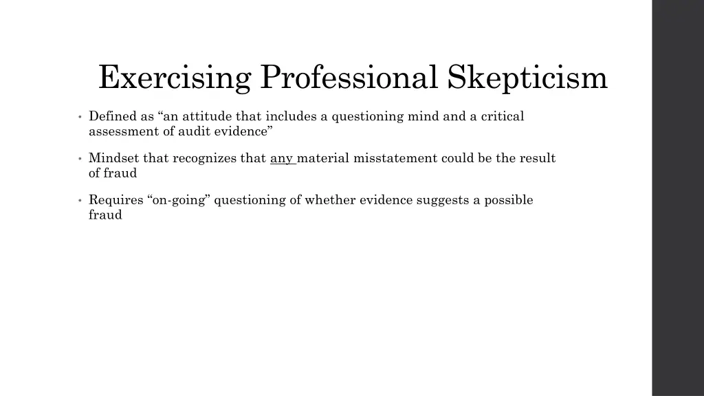 exercising professional skepticism