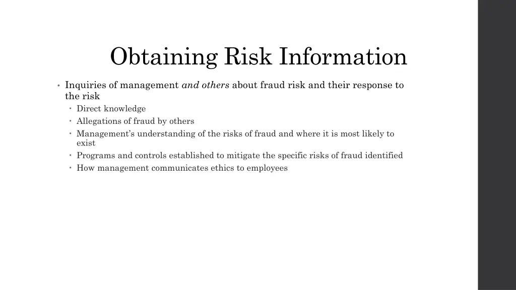 obtaining risk information 1