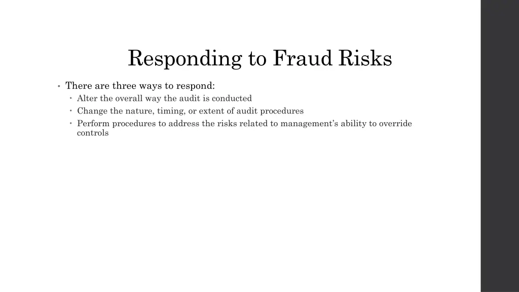 responding to fraud risks 1