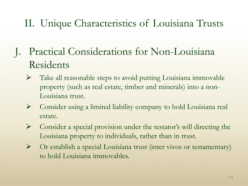 ii unique characteristics of louisiana trusts 10