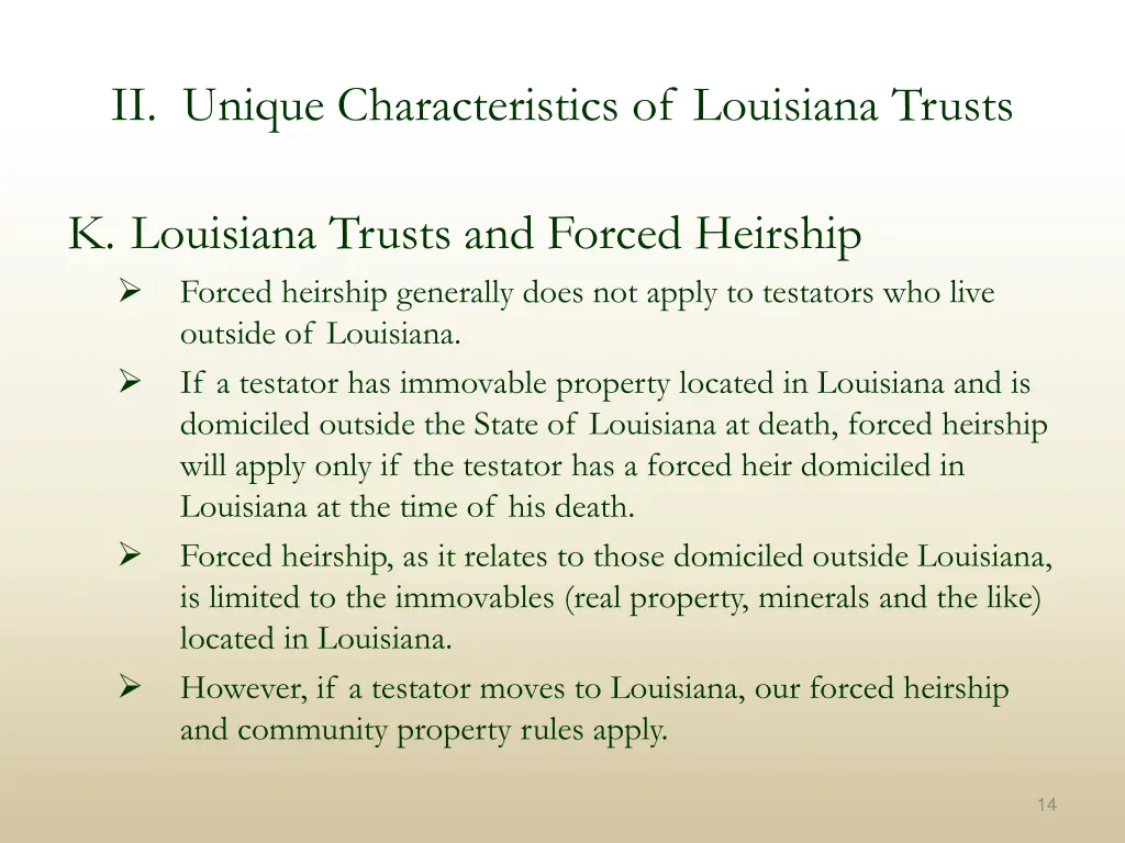 ii unique characteristics of louisiana trusts 11