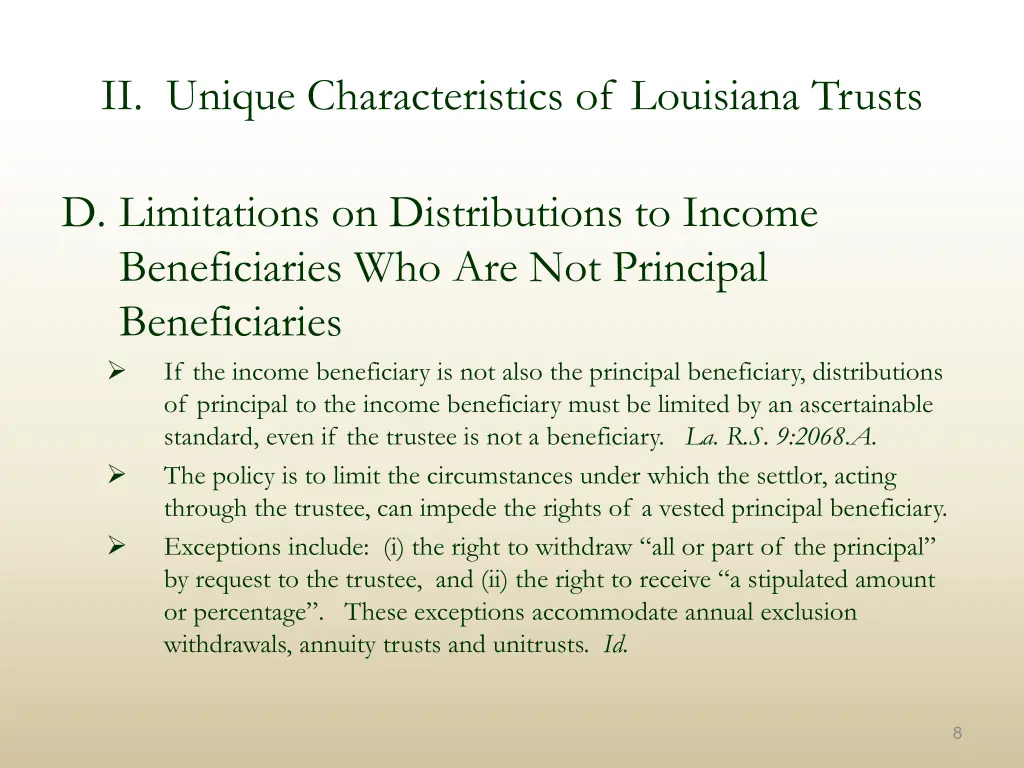 ii unique characteristics of louisiana trusts 5