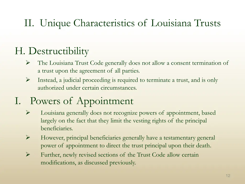 ii unique characteristics of louisiana trusts 9