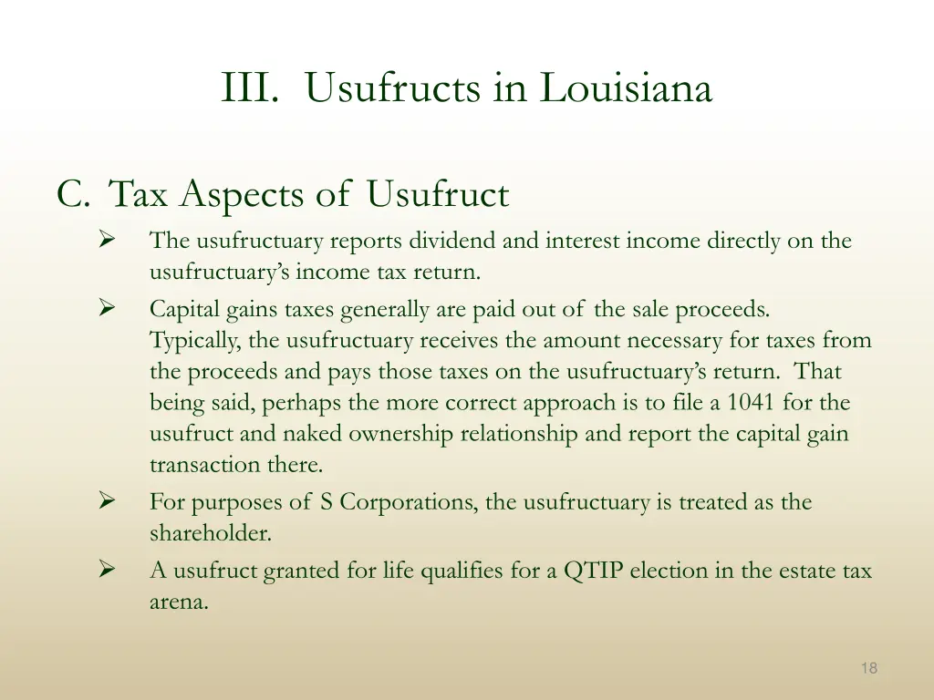 iii usufructs in louisiana 2