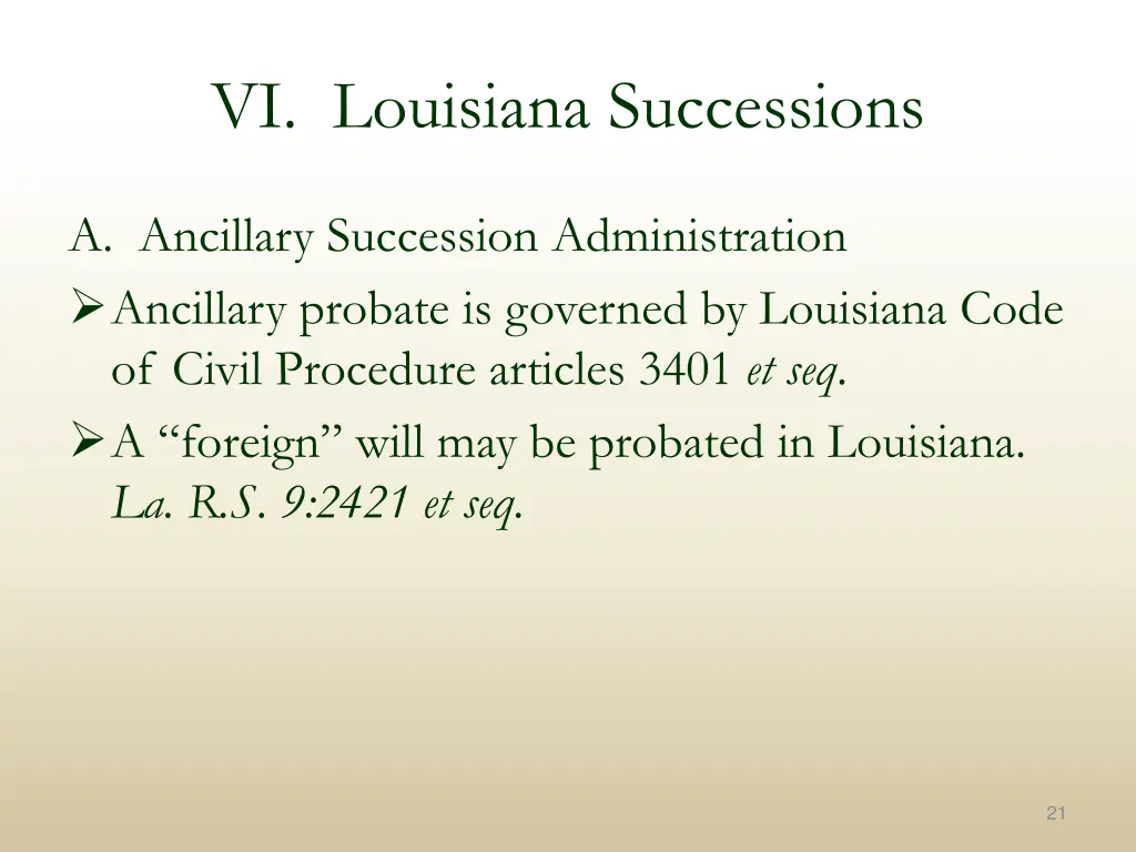 vi louisiana successions