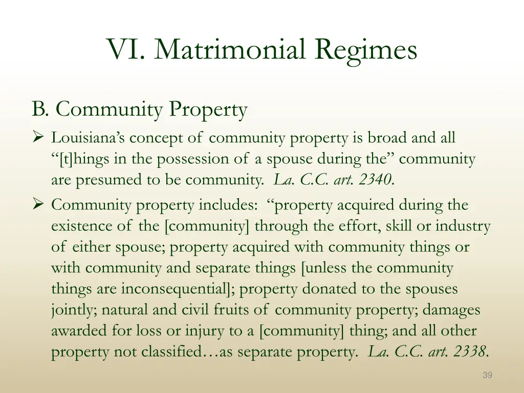 vi matrimonial regimes 1