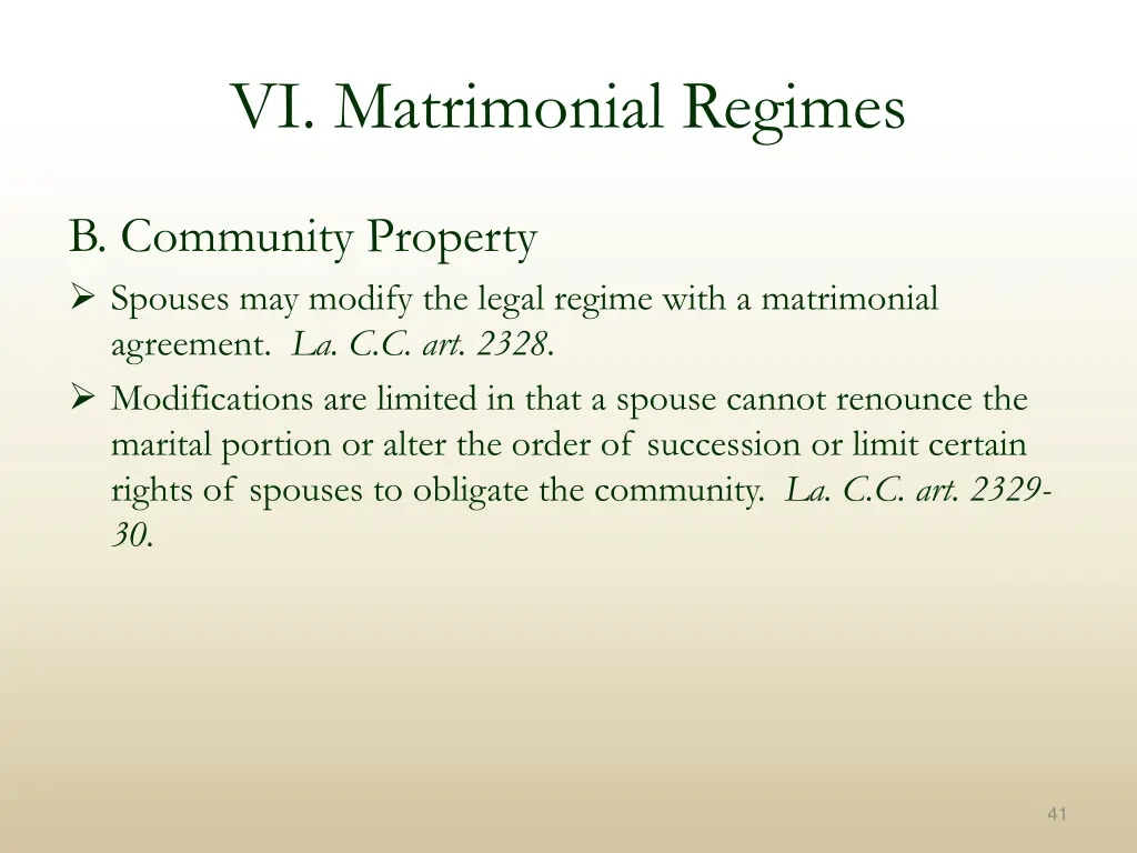 vi matrimonial regimes 3