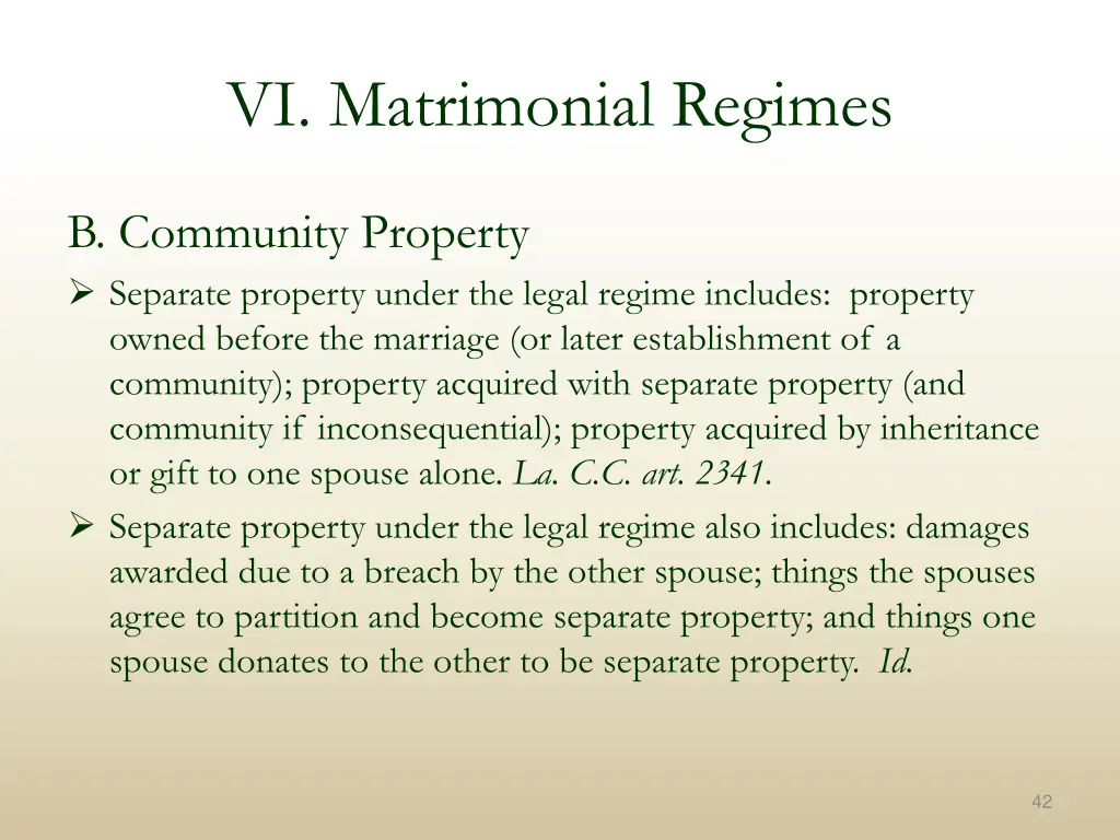 vi matrimonial regimes 4