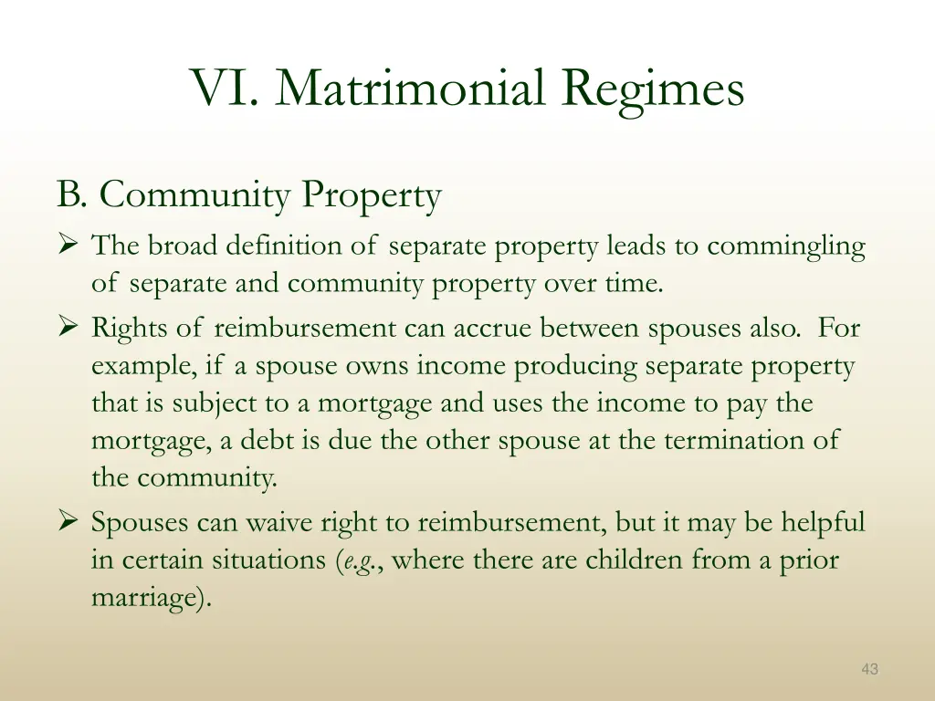 vi matrimonial regimes 5