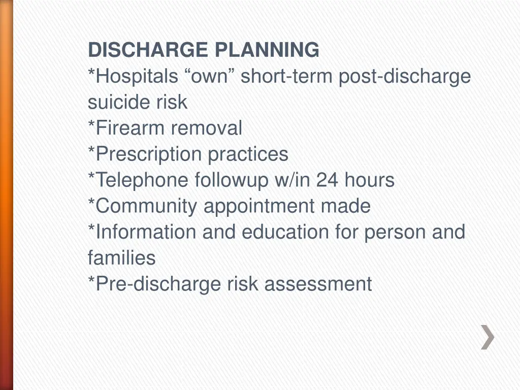 discharge planning hospitals own short term post