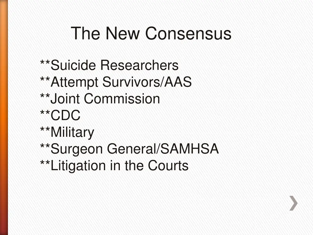 the new consensus