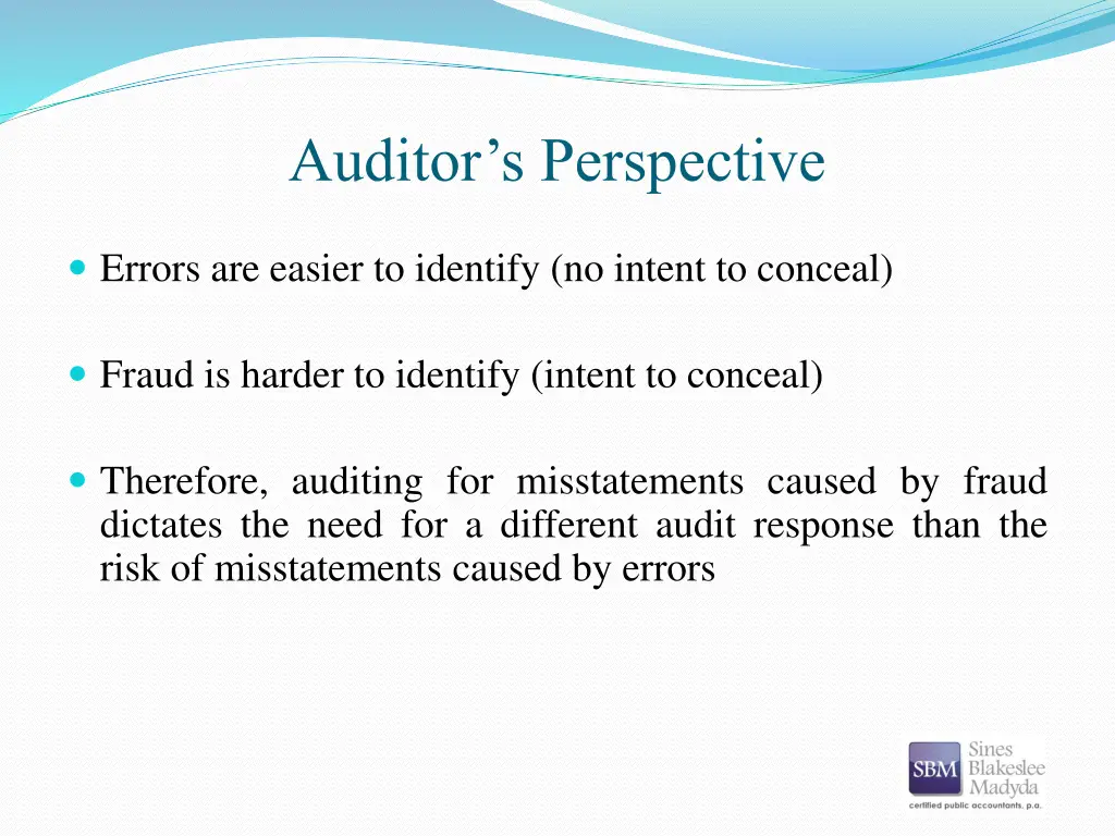 auditor s perspective