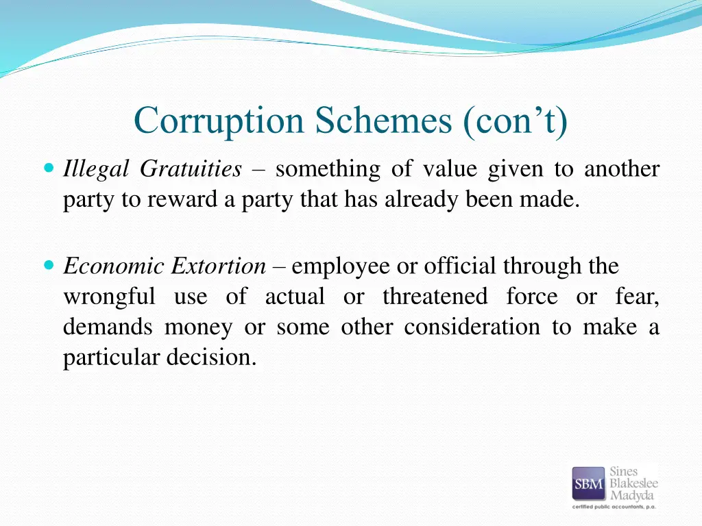 corruption schemes con t