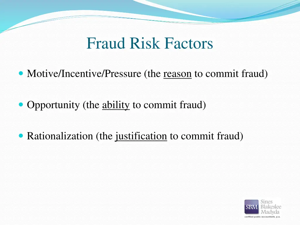 fraud risk factors