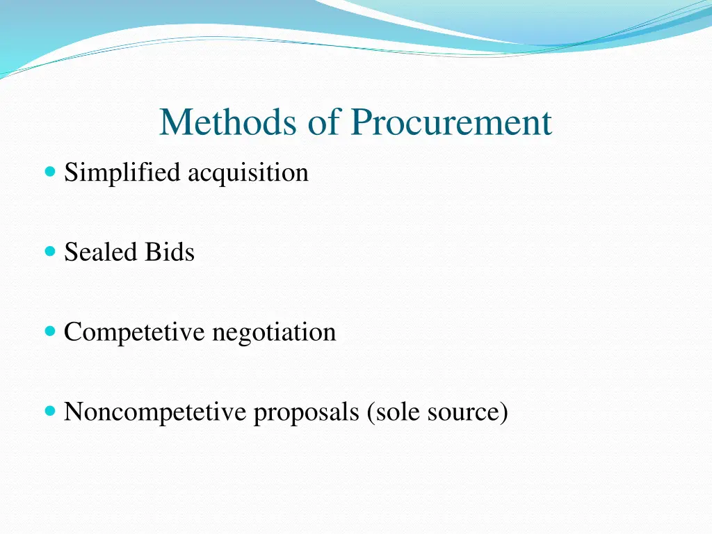 methods of procurement simplified acquisition