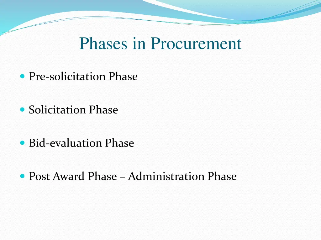 phases in procurement