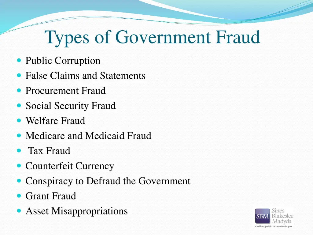 types of government fraud