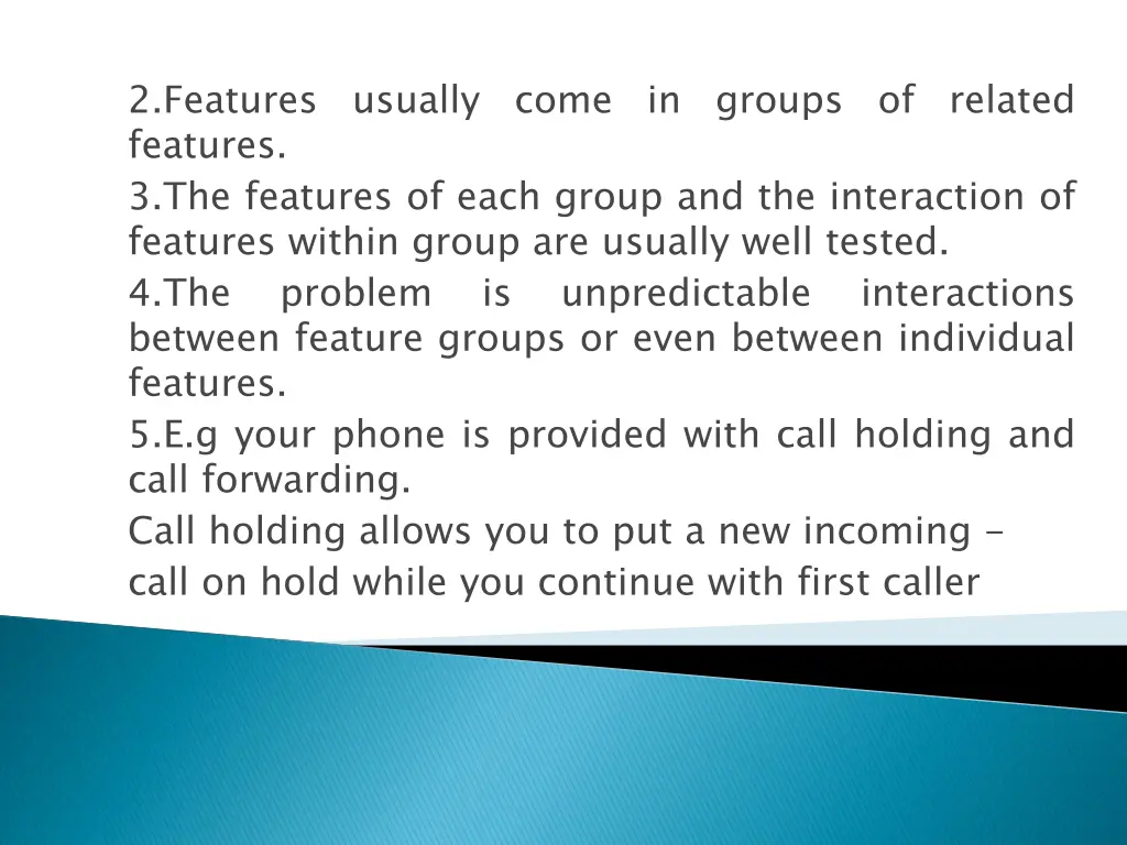 2 features features 3 the features of each group