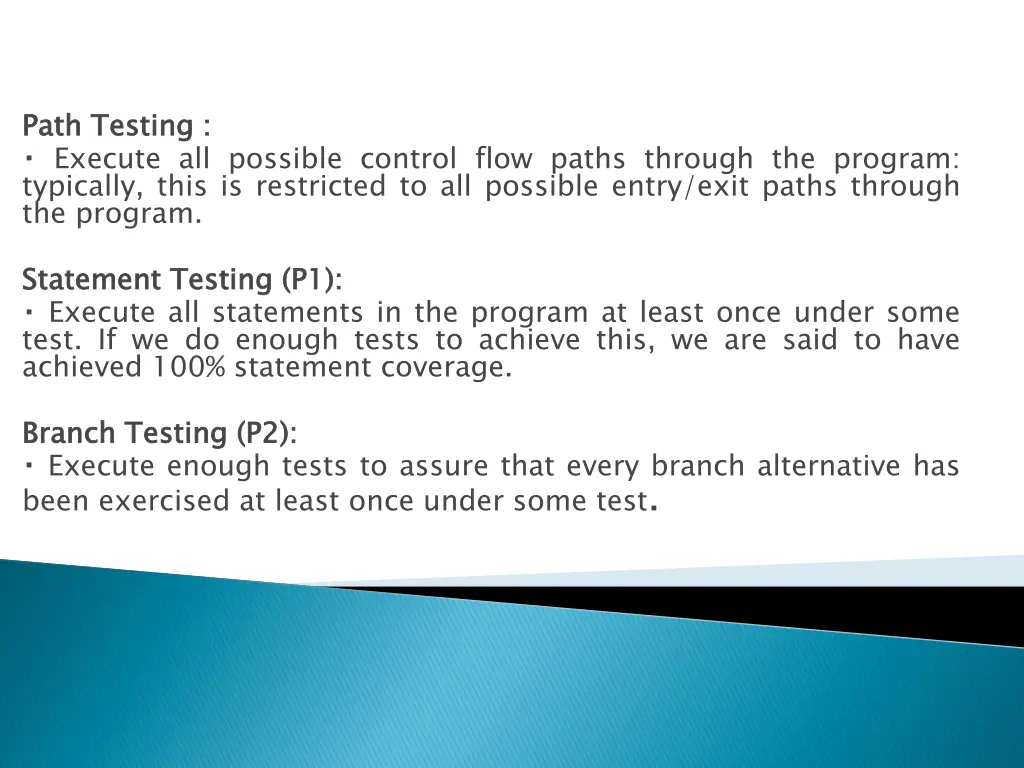 path execute all possible control flow paths