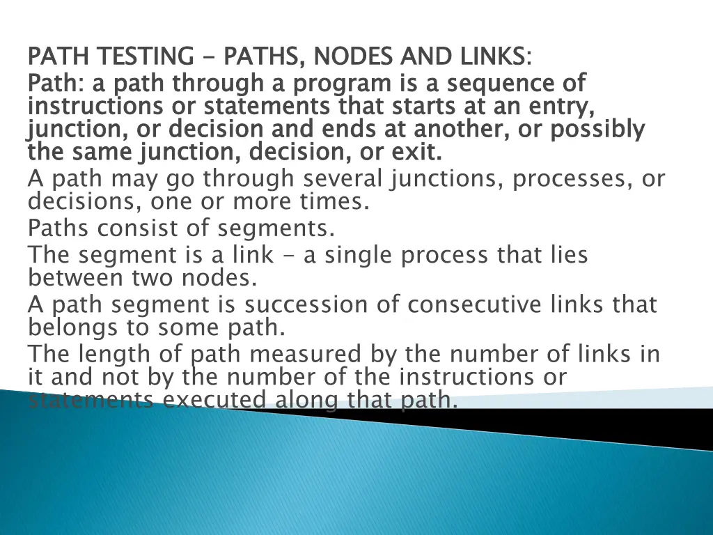 path testing path a path through a program