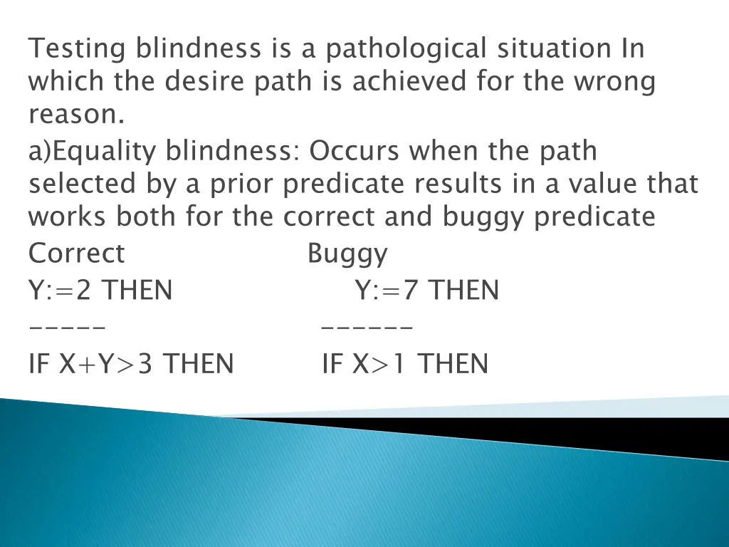 testing blindness is a pathological situation 1