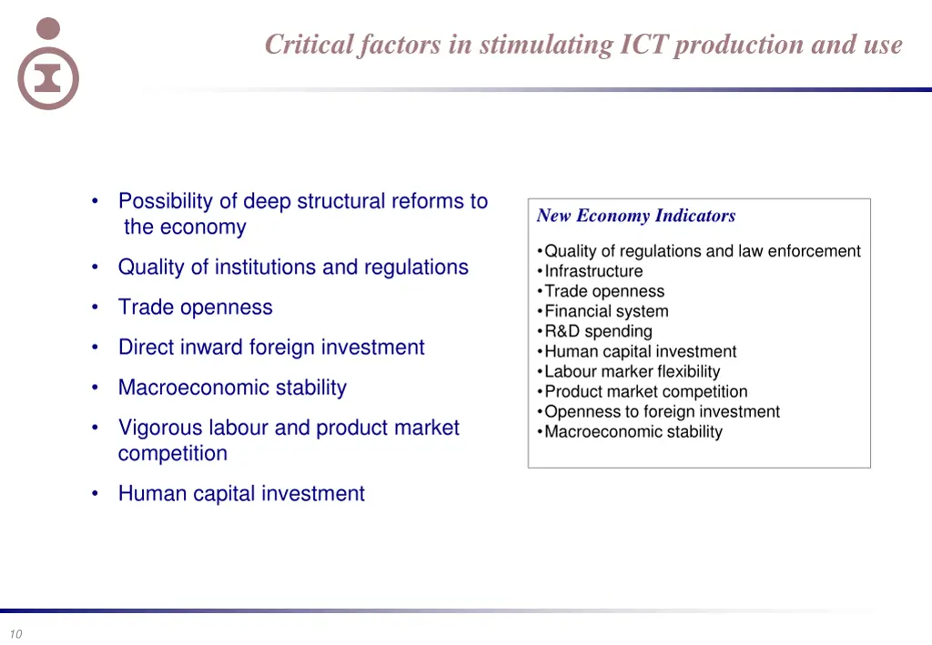 critical factors in stimulating ict production