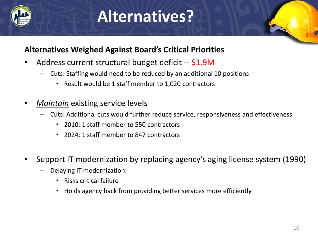 alternatives