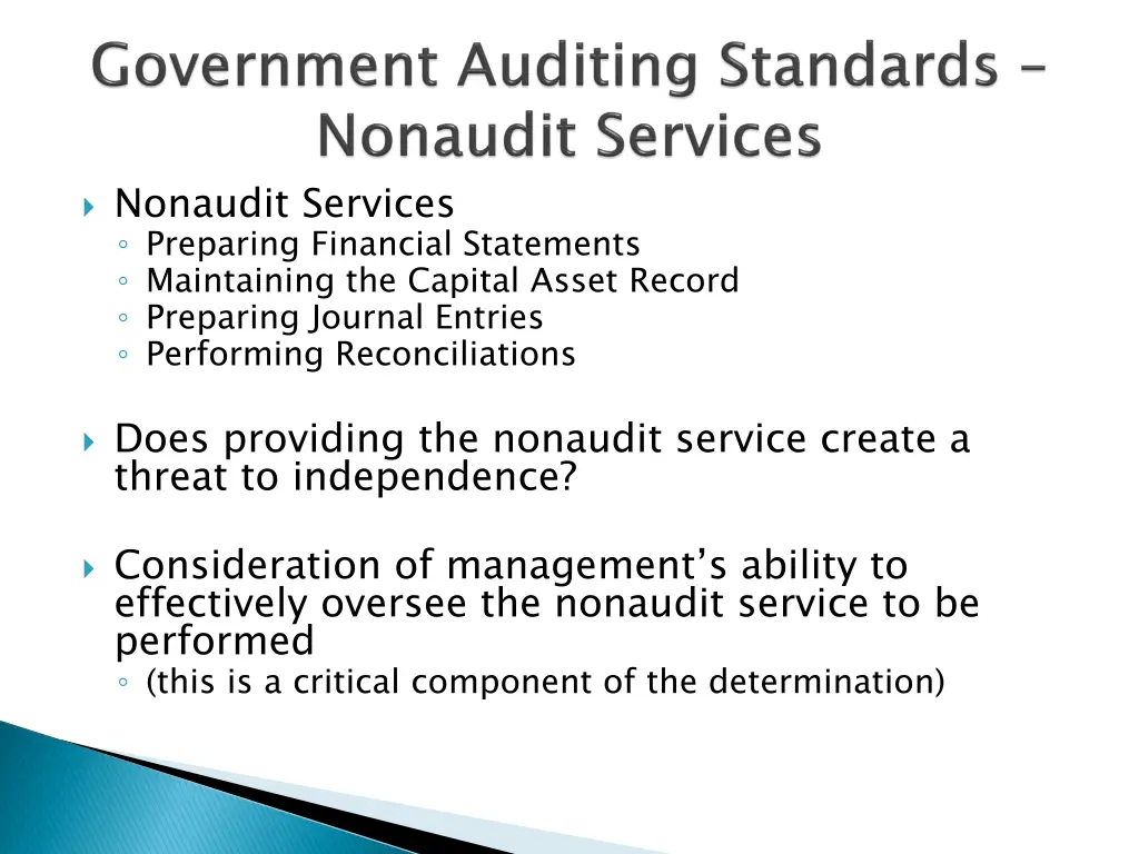 nonaudit services preparing financial statements