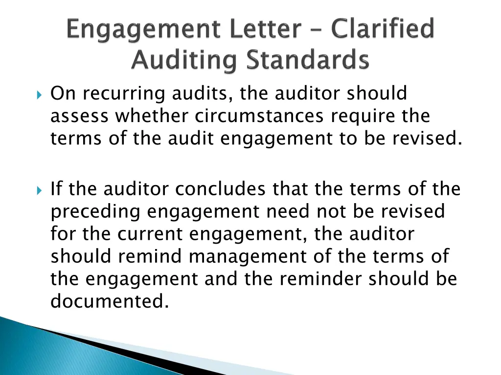 on recurring audits the auditor should assess