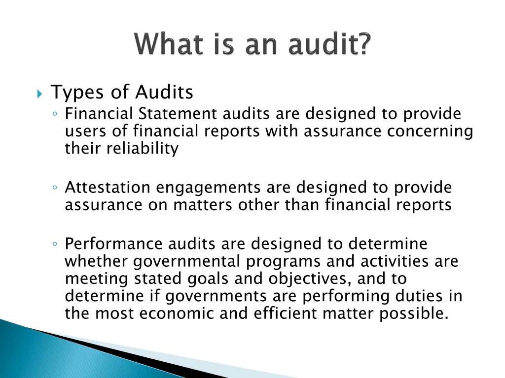 types of audits financial statement audits