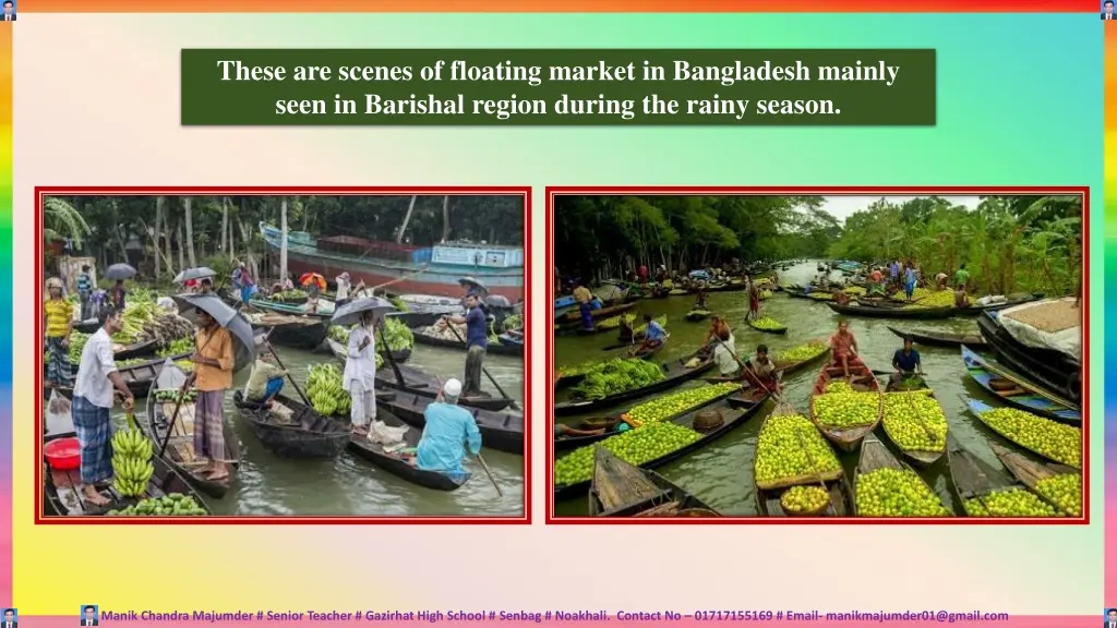 these are scenes of floating market in bangladesh