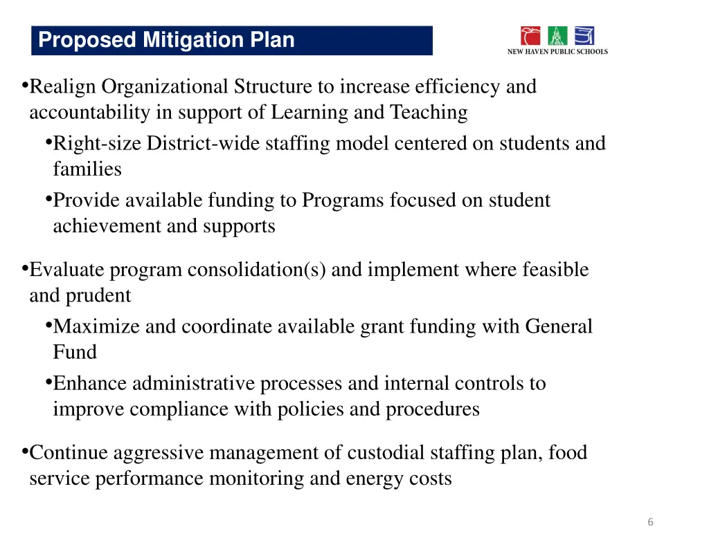 proposed mitigation plan