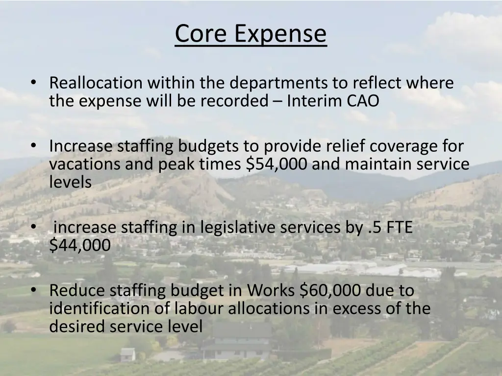 core expense