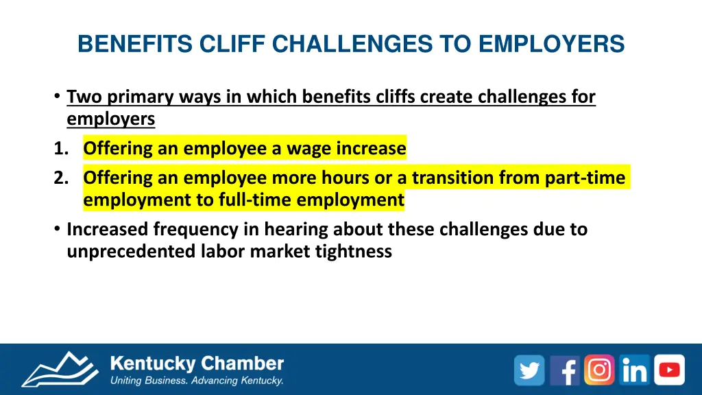 benefits cliff challenges to employers