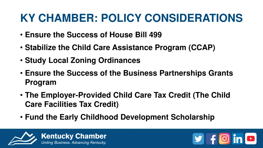 ky chamber policy considerations