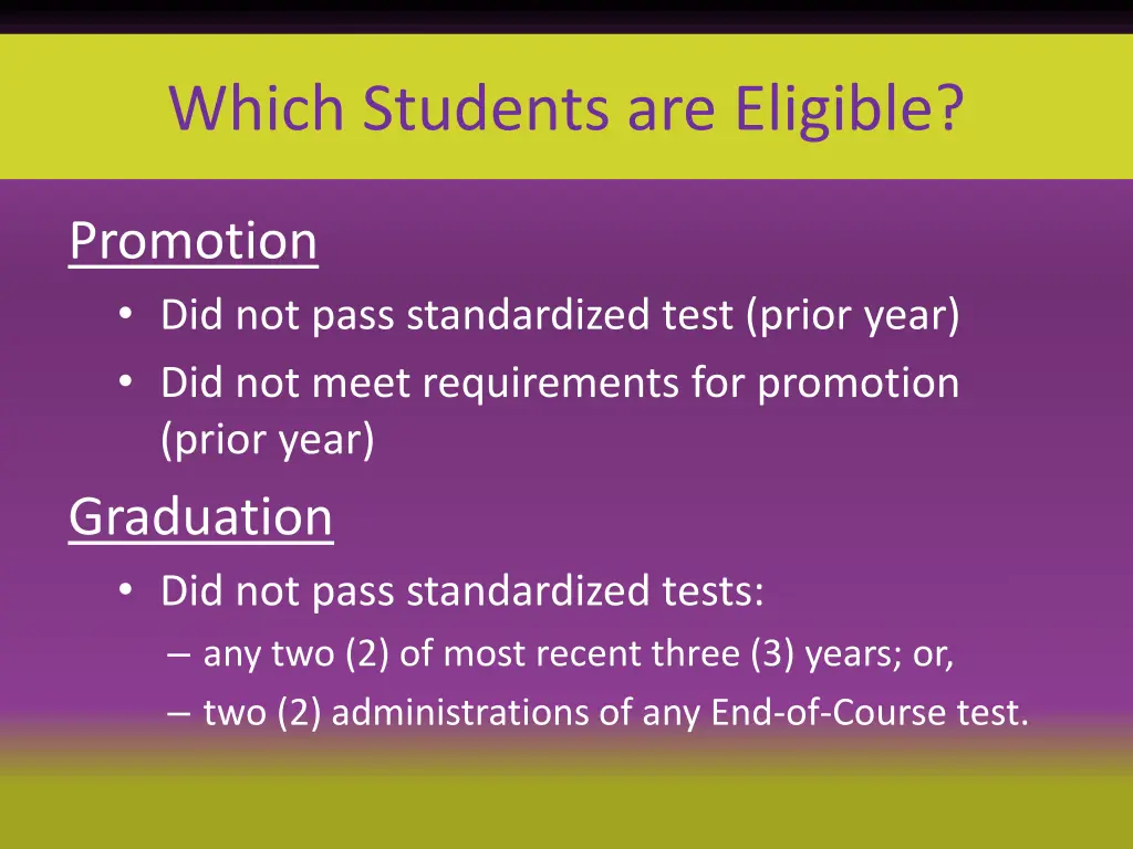 which students are eligible