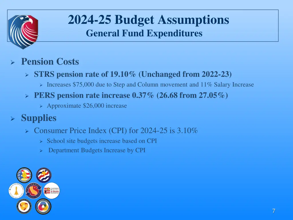 2024 25 budget assumptions general fund 1