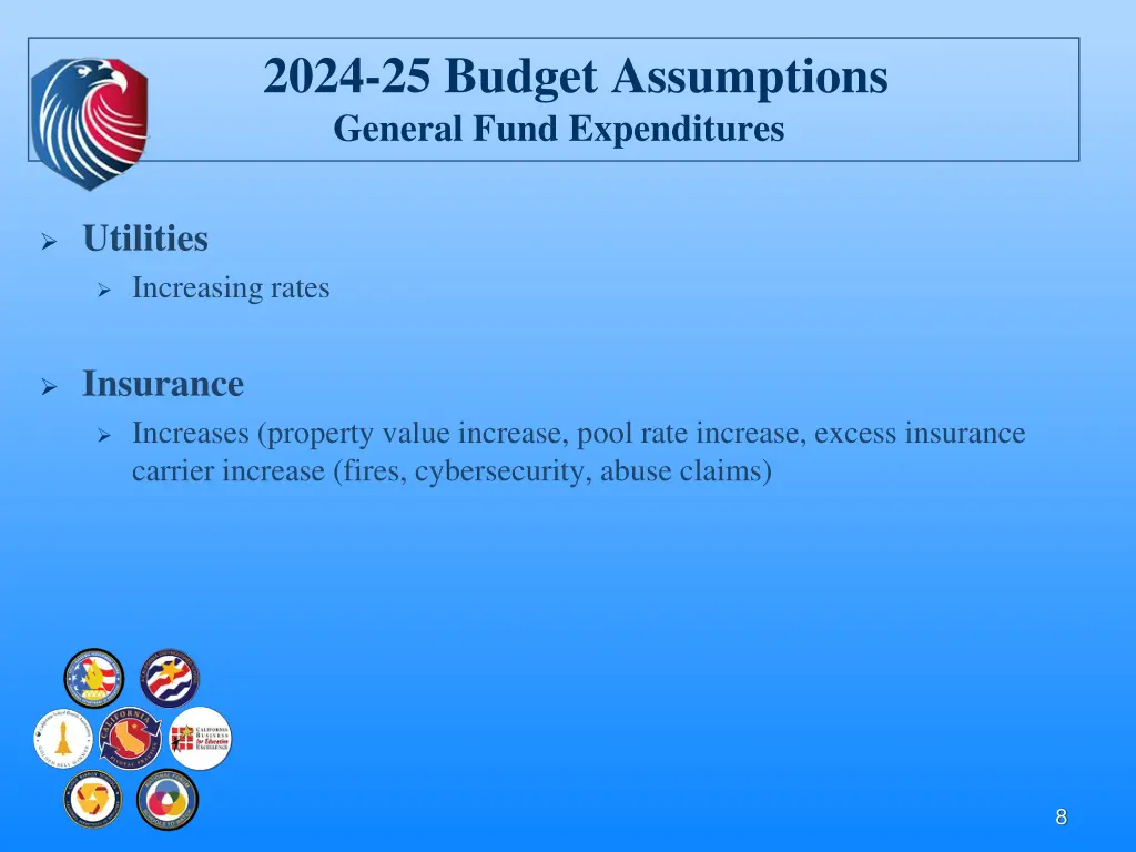 2024 25 budget assumptions general fund 2