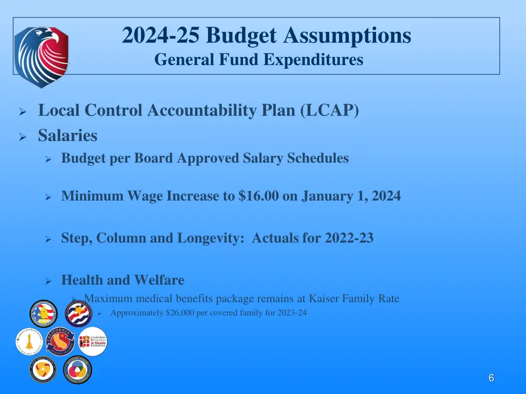 2024 25 budget assumptions general fund