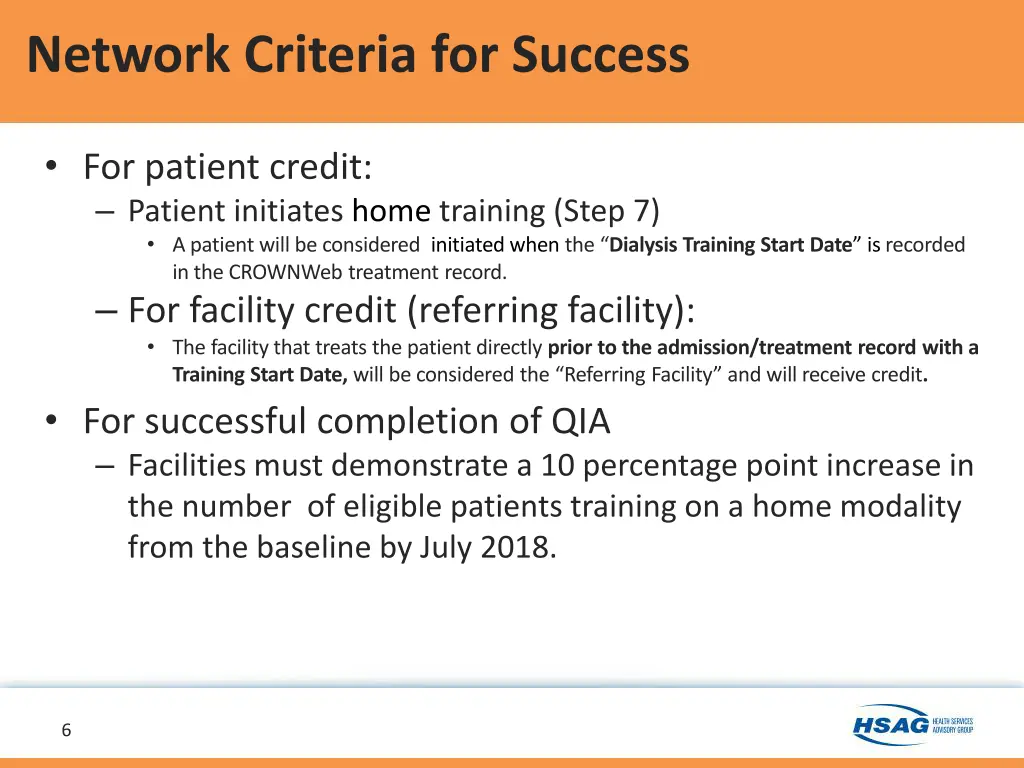 network criteria for success