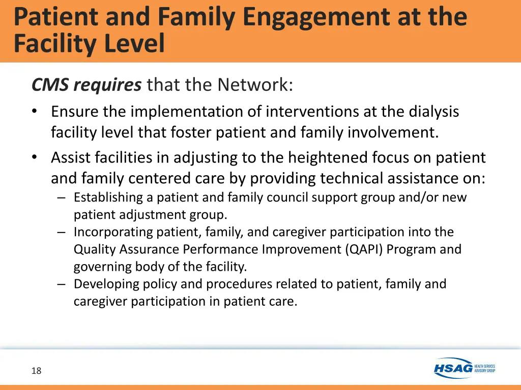 patient and family engagement at the facility