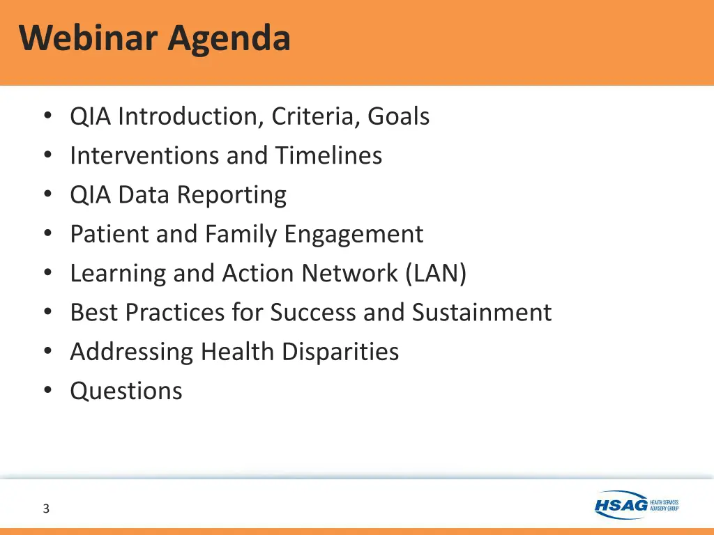 webinar agenda