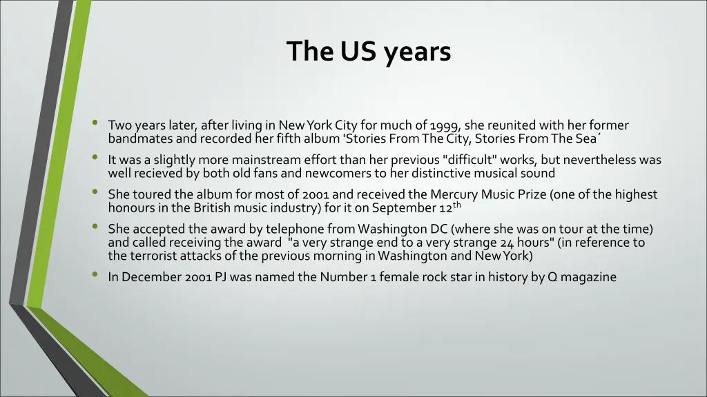 the us years